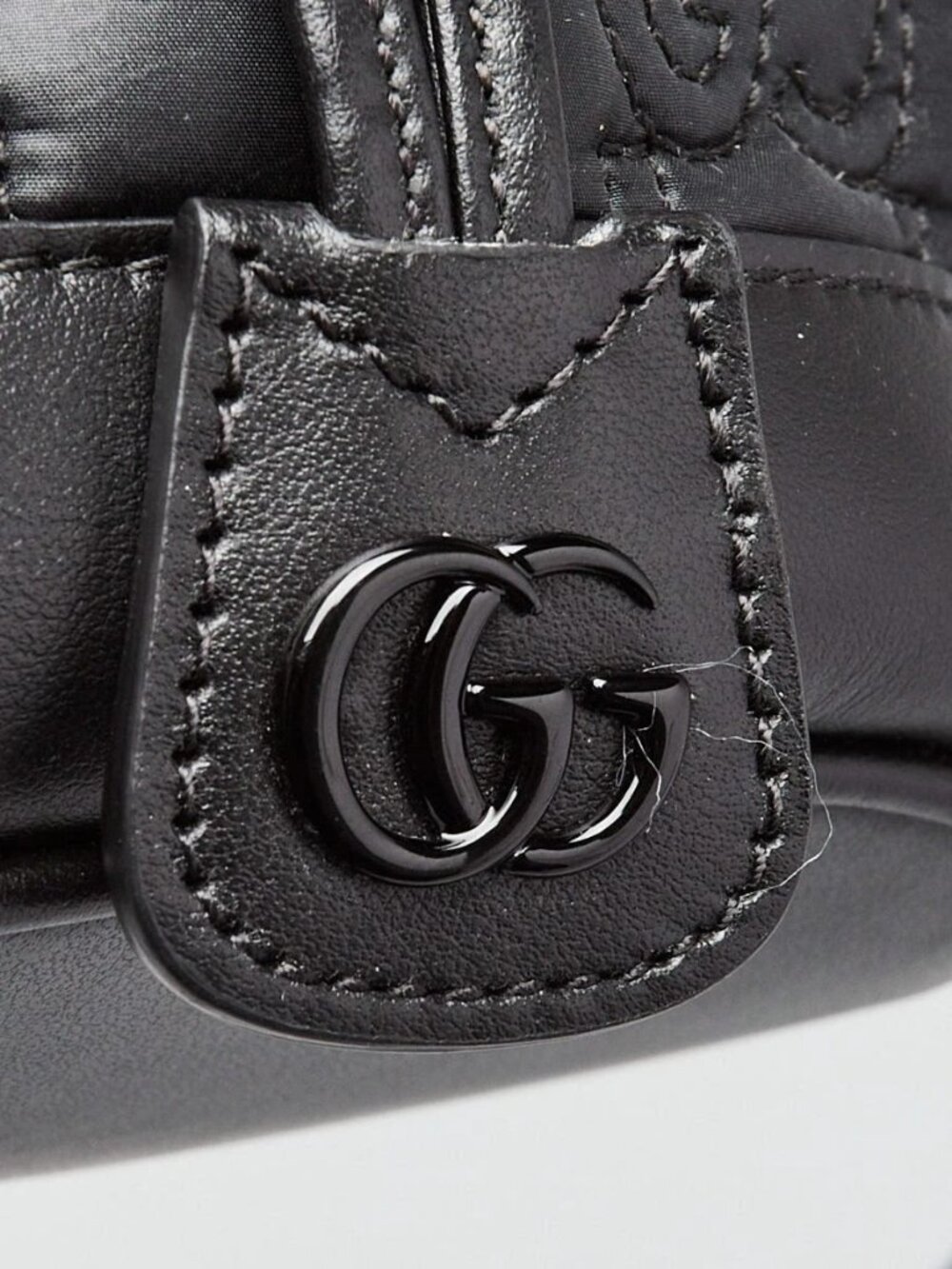 Gucci Black Leather/Nylon GG Metalasse Small Bucket Bag - Picture 5 of 12